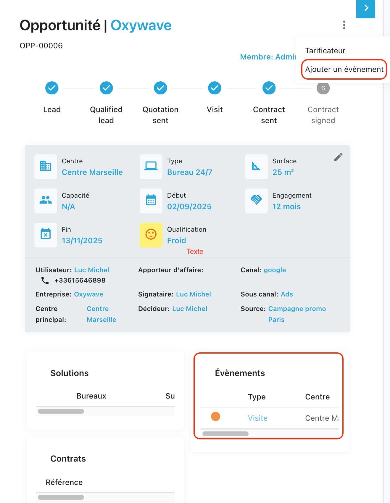 Suivi des activités commerciales